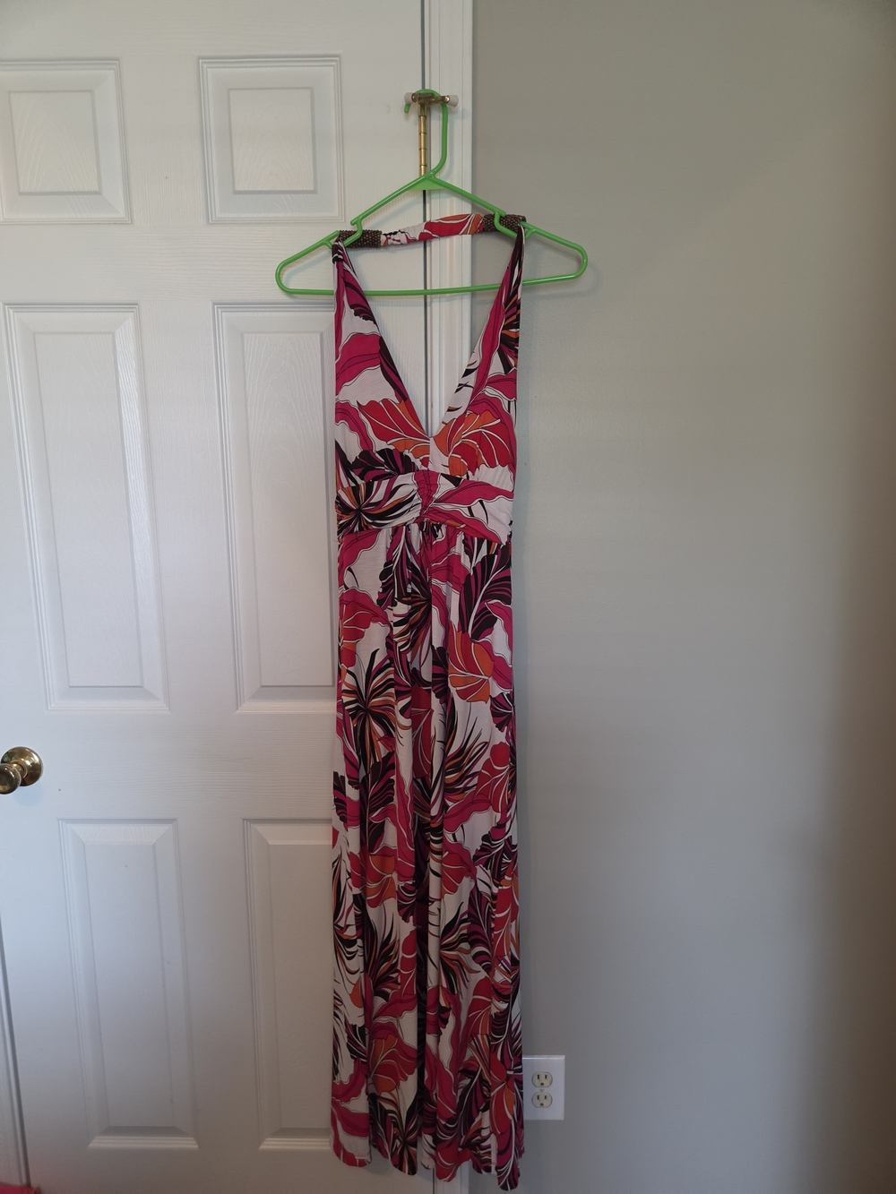Moa Moa Fuchsia Floral Twist-Waist Maxi Dress